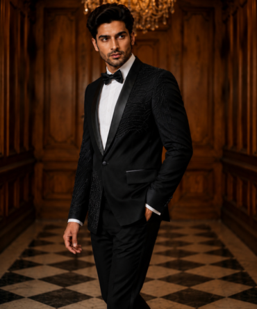 Midnight Abstraction Shawl Lapel Tuxedo