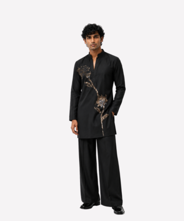 Black Gilded Kurta